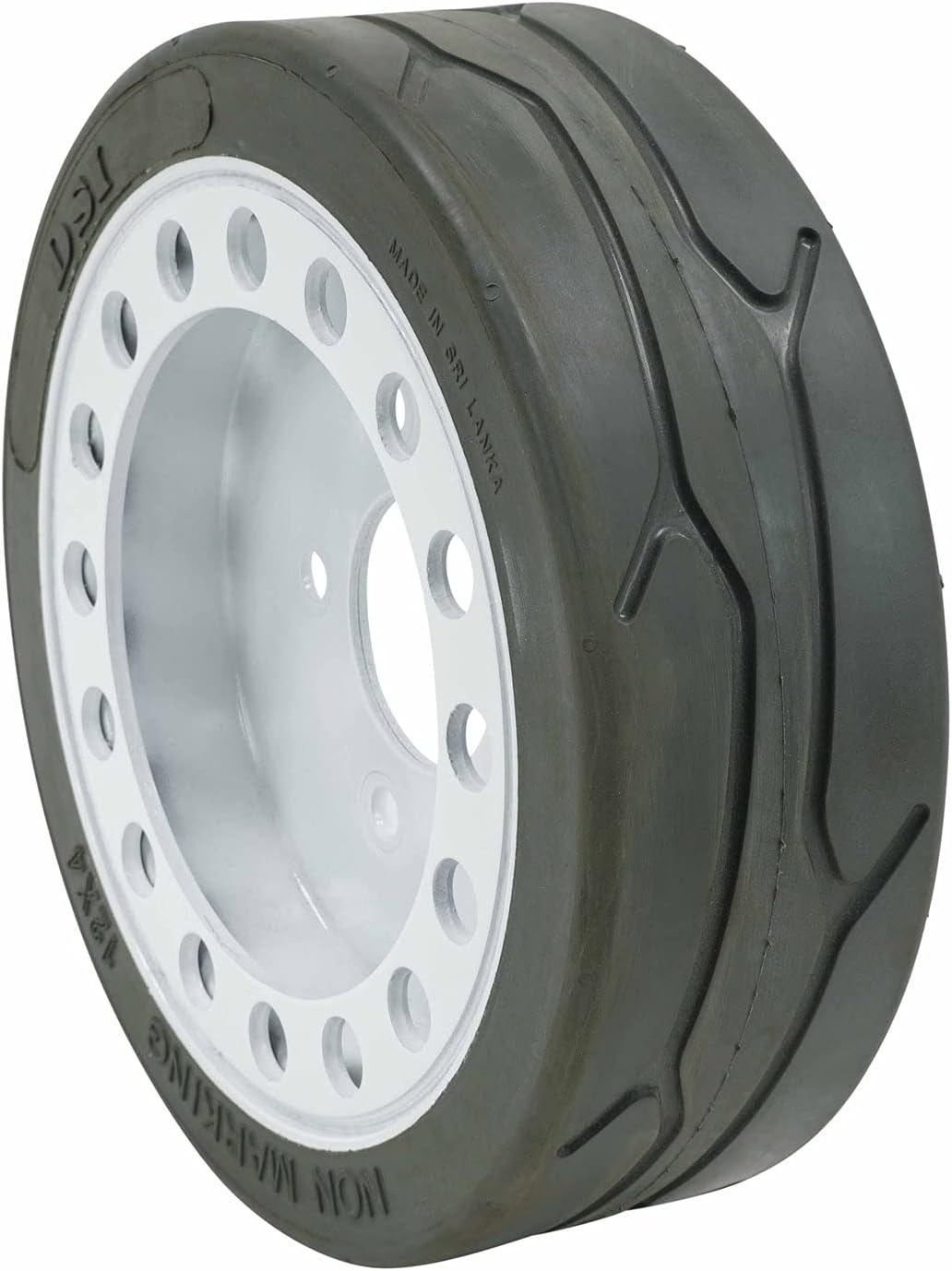 Mytee Products (2 Pack) SkyJack 158437, 158438, Scissor Lift Tires 12 x 4, Brake- Model # SJIII3219, SJIII3015, SJIII3215, SJIII3019 | Non-Marking Wheel Assembly