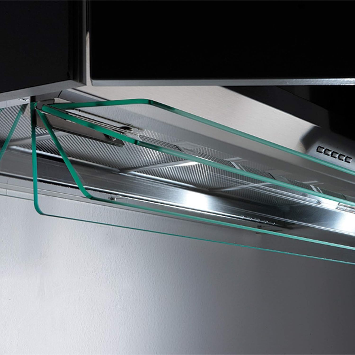Futuro Futuro Shade 36 Inch Wall-mount/In-Cabinet Modern Range Hood - Italian Desing Vent Hood - Stainless Steel & Flip Glass, LED, Ultra-Quiet, with Blower