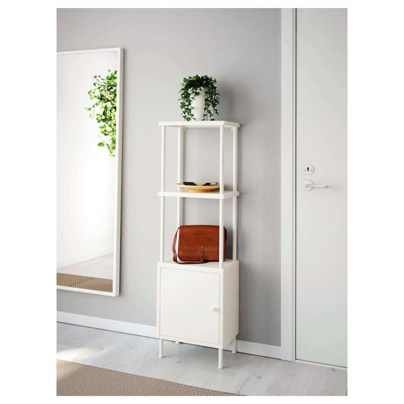 IKEA - Dynan Shelving Unit with Cabinet, White, 15 3/4x10 5/8x52 3/4