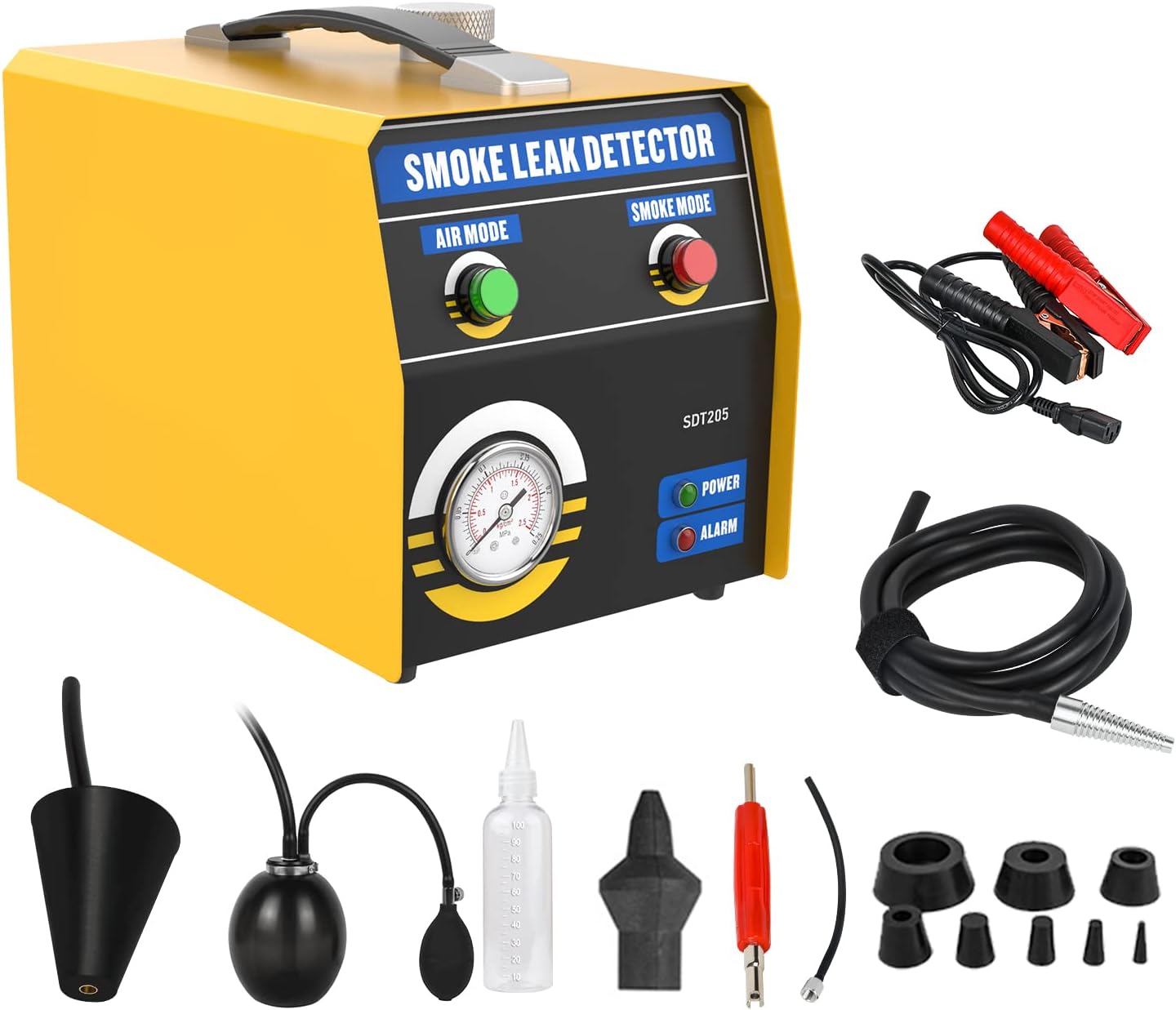 VKALTUL Automotive Smoke Machine Leak Detector EVAP 12V Car Pipe System Smoke Tester with Adjustable Flow Meter for Vehicles Motorcycles