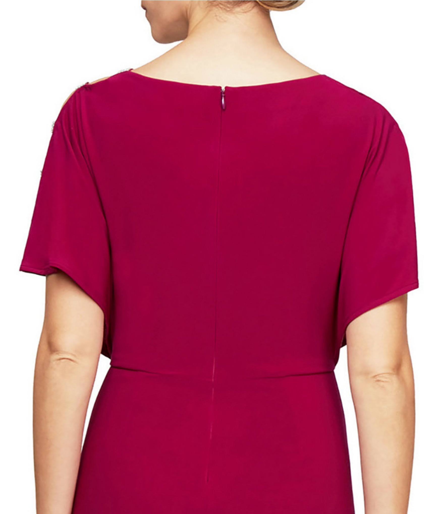 Alex Evenings Embellished Sleeve Knot Front Gown - Pink - 6