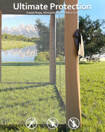 11x11 Pop Up Gazebo Tent with Mosquito Netting, Outdoor Canopy Shelter Easy Setup, Water & UV Resistant - Khaki