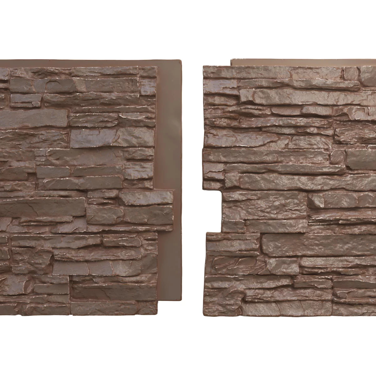 Ekena Millwork 45 3/4"W x 24 1/2"H x 1 1/4"D Canyon Ridge Stacked Stone, StoneWall Faux Stone Siding Panel, Autumn Bronze