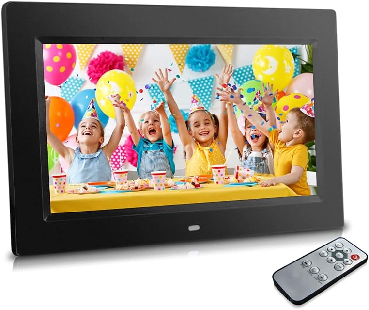 Sonicgrace - 10 Digital Picture Frame with Remote Control - 16:9 LCD Screen with Slide Show Capabilities - Plug and Play - SD Card with USB Flash Drive - Built in Calendar and Clock