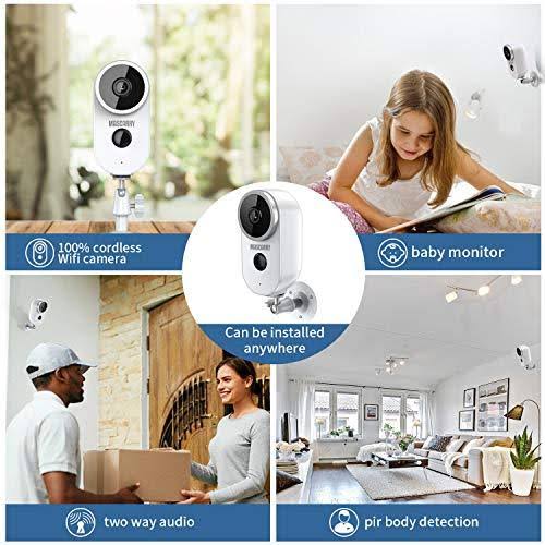 Wireless Outdoor Security Camera 1080p Rechargeable Battery Powered WiFi Camera with Night Vision, Motion Detection, 2