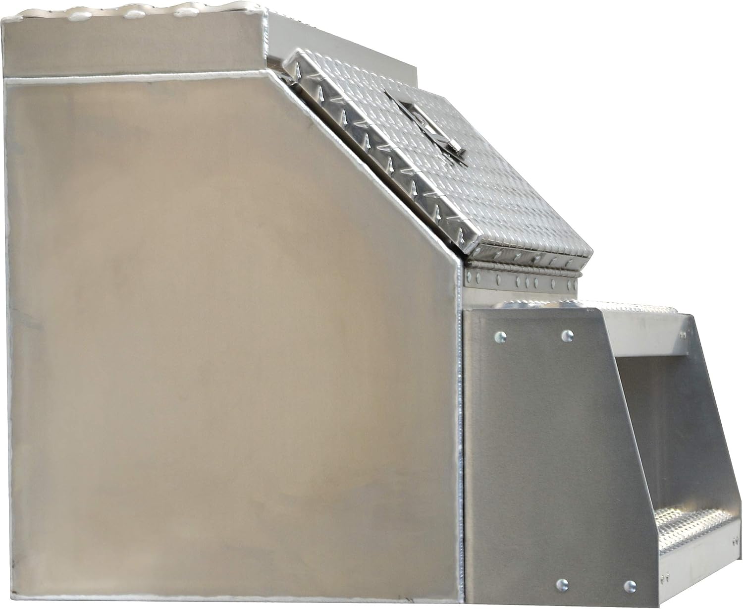 Heavy Duty Aluminum Semi Truck Side Storage Saddle Step Box / 24"" L x 25"" W x 28"" H