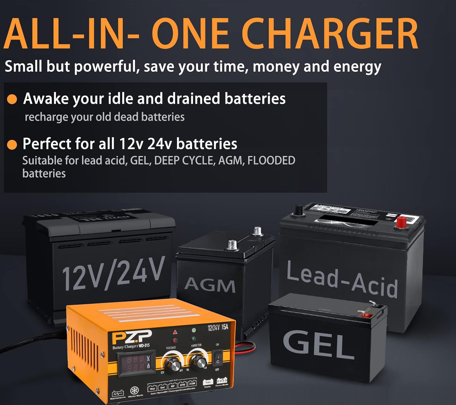 24v Battery Charger Manual 12v/24v Battery Charger 15-Amp Automotive Car Battery Fast Trickle Charger for Gel rv Bench Battery Charger and Maintainer 12v/15a 24v/7.5a by PZ.P