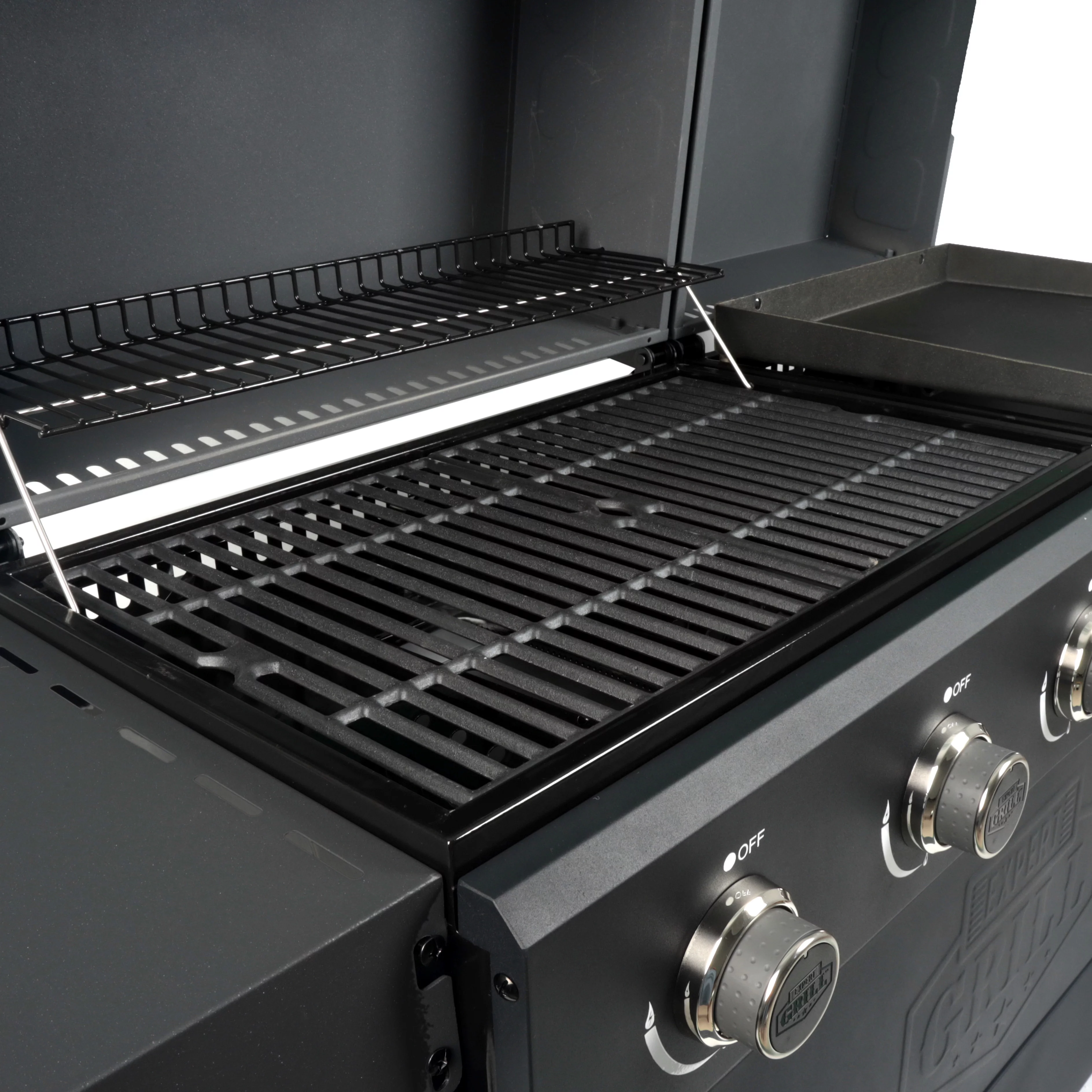 Expert Grill 5 Burner Combination Propane Gas Grill and Propane Griddle Grill, Black
