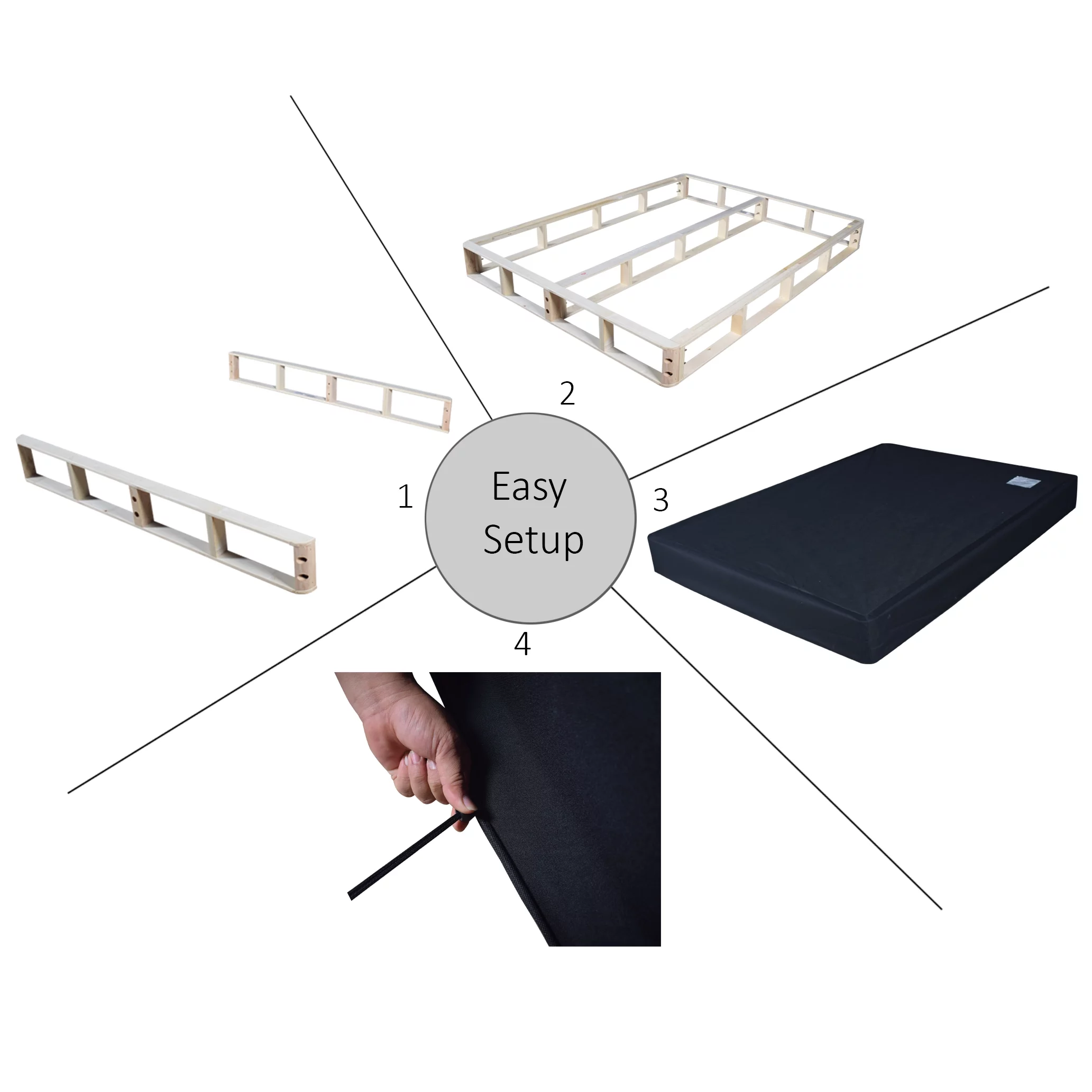 Castle Place Wood Box Spring, Mattress Foundation 8", Queen, Beige