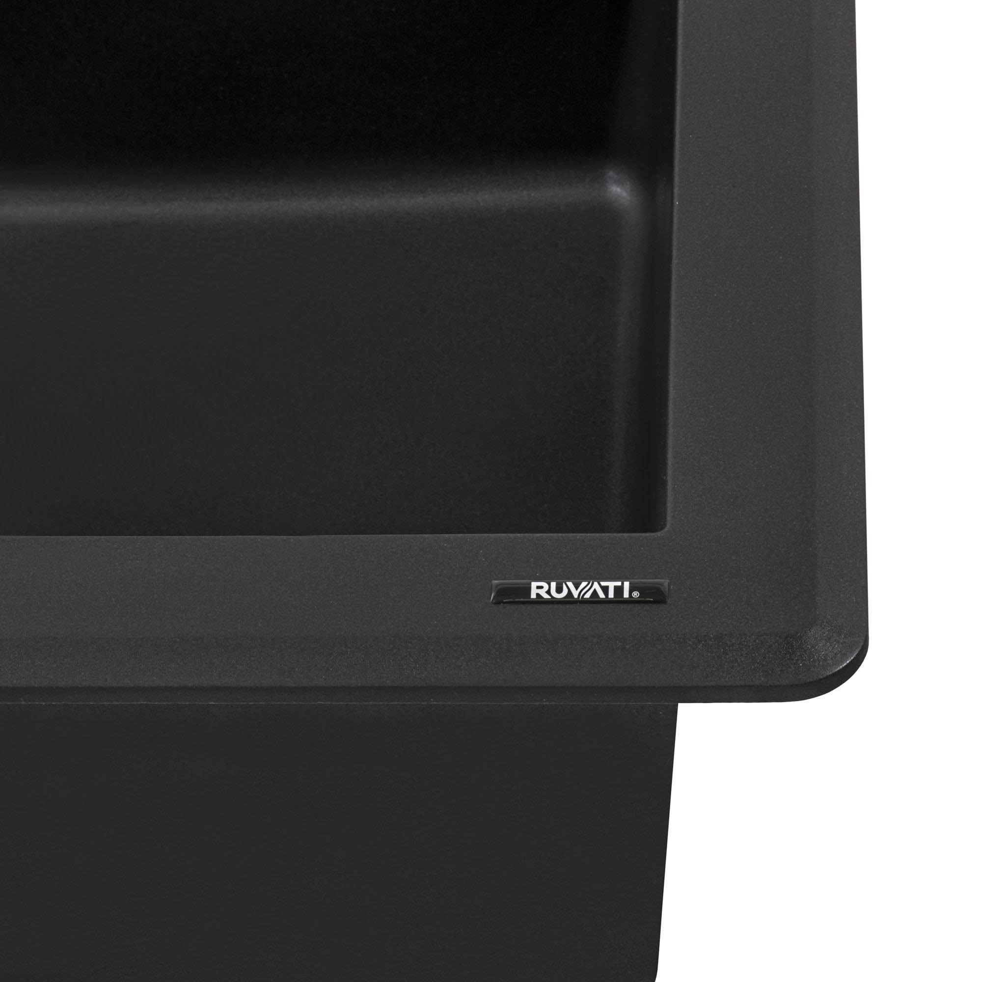 Ruvati 33x22 x 22x22 Granite Composite Drop-in Single Bowl Kitchen Sink - RVG1033, Catalina Blue
