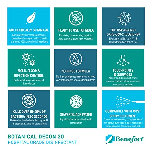 Benefect Decon 30 All-Natural Spray Disinfectant and Multipurpose Cleaner, Pump Spray Bottle, 4 ounce