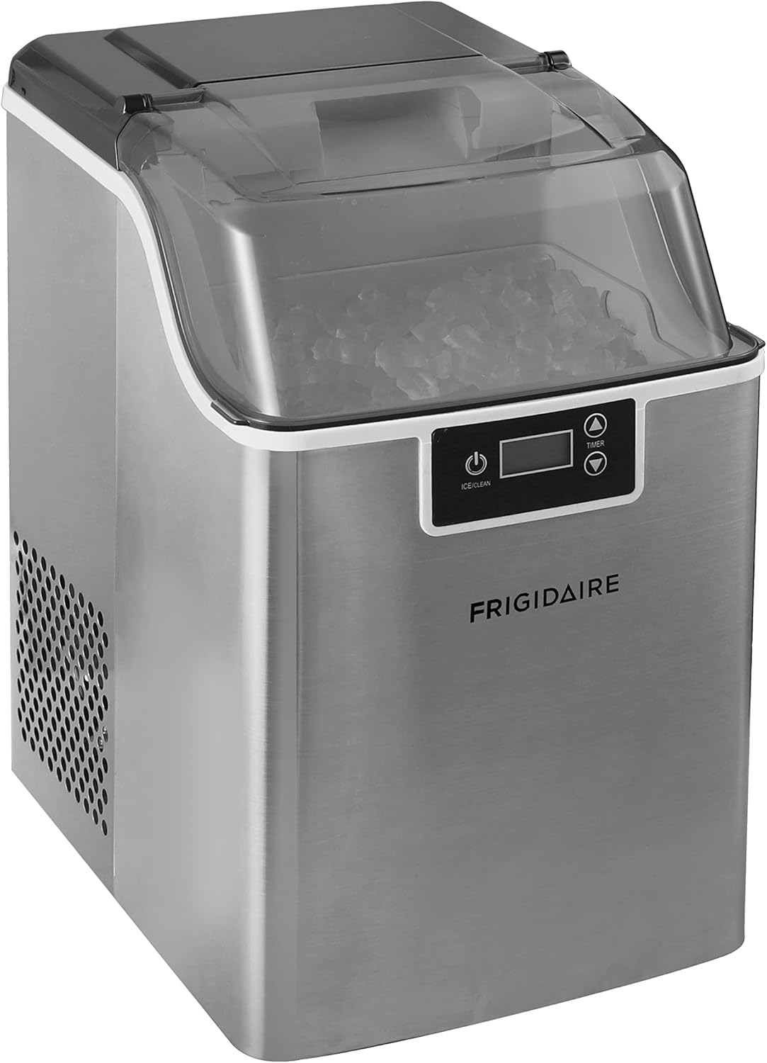 Frigidaire Countertop Crunchy Chewable Nugget Ice Maker V2, 44lbs per Day, Stainless Steel