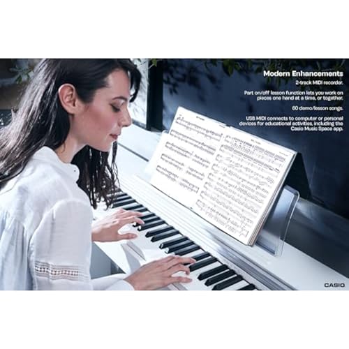Casio Privia PX-770 – 88-Key Weighted Console Digital Piano | Tri-Sensor II Scaled Hammer Action Keys | AiR Sound Source, 19 Tones, Concert Play, 16W Stereo Speakers, USB-MIDI | Elegant Black Cabinet