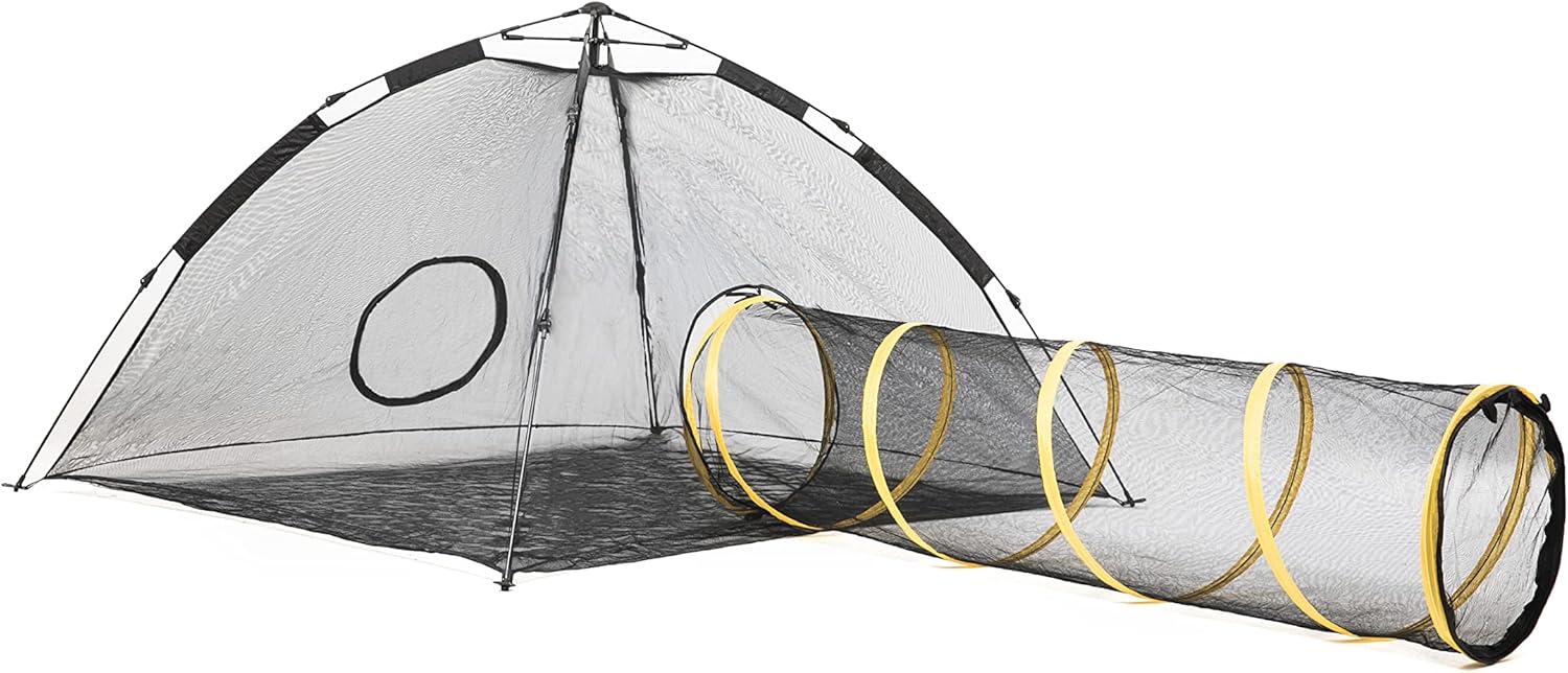 AVEEN Outside Cat Enclosure For Outdoor Indoor Cats，Large Automatic Collapsible Portable Cat Tent、Tunnel and Playhouse for Rabbits and Small Animals, Cat House and camping cage Habitat For Patio Catio