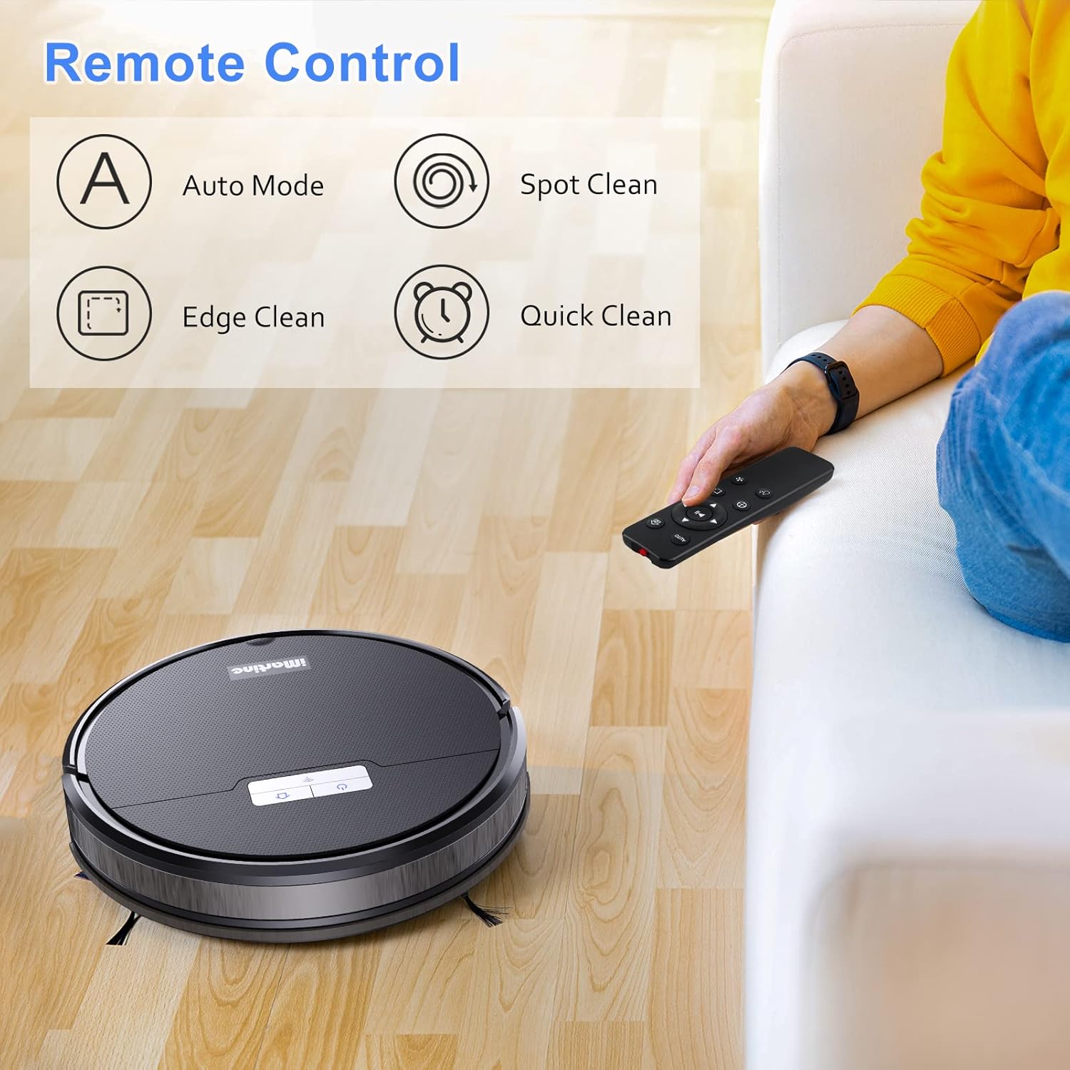 iMartine Robot Vacuum and Mop Cleaner APP&Remote Control, Wi-Fi, Compatible with Alexa and Self-Charging, Ideal for Carpet, Hard Floors, Pet Hair Cleaning