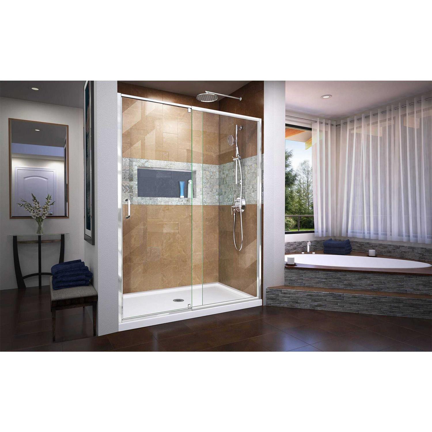 DreamLine Flex 56-60 in. W x 72 in. H Semi-Frameless Pivot Shower Door SHDR-22607200-01 - Shop Hardware Tools Online Store