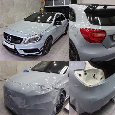 Stickerslab Glossy Gray Cement Adhesive Film for Car Wrapping and Tuning 152cm x 200cm - Car Wrapping Films