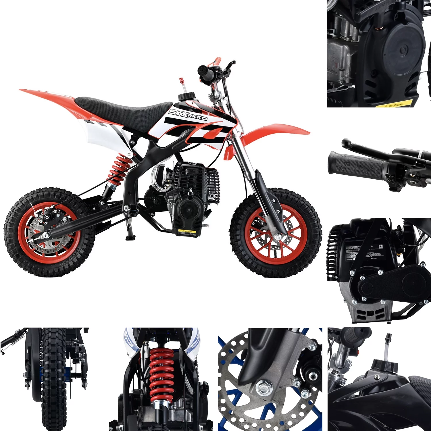 SYX MOTO MT-2 Gas Power 40cc 4 Stroke Kids Dirt Bike, Pull Start, Red, Brand New - Curated Treasures Market