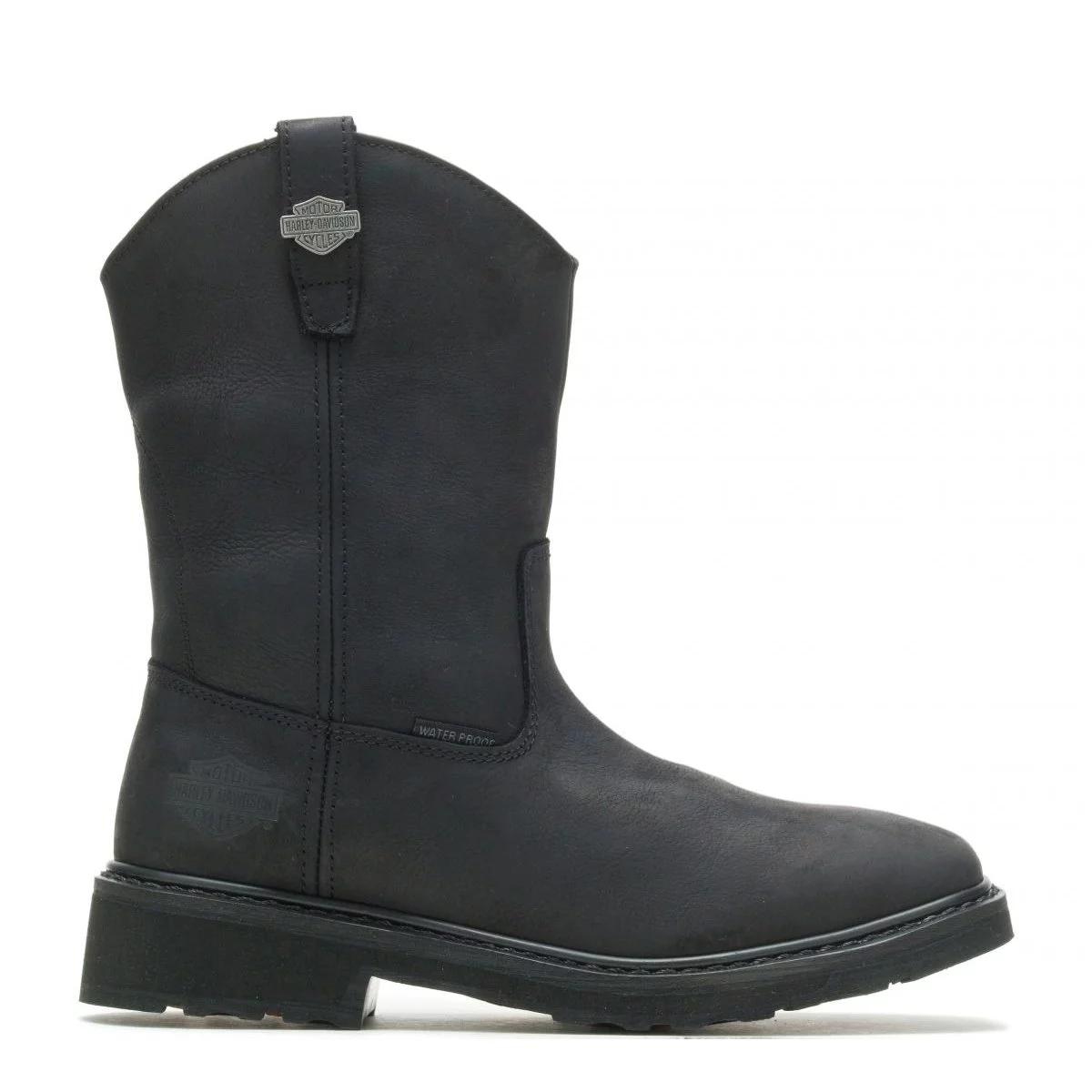 HARLEY-DAVIDSON WORK Mens Altman Western Classic Soft Toe Work Boot Black - D93561 black/black - Curated Treasures Market