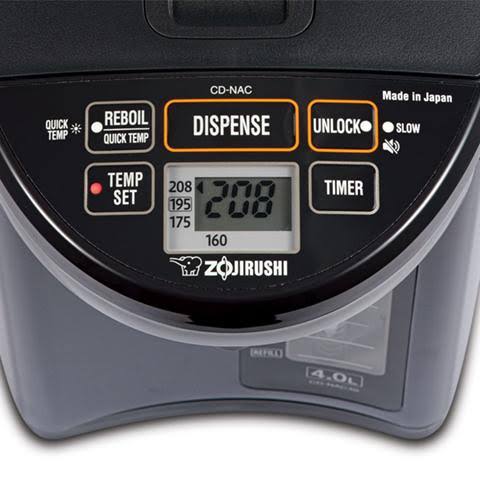 Zojirushi CD-NAC40BM Micom Water Boiler u0026 Warmer, Made in Japan, 4.0-Liter, Metallic Black