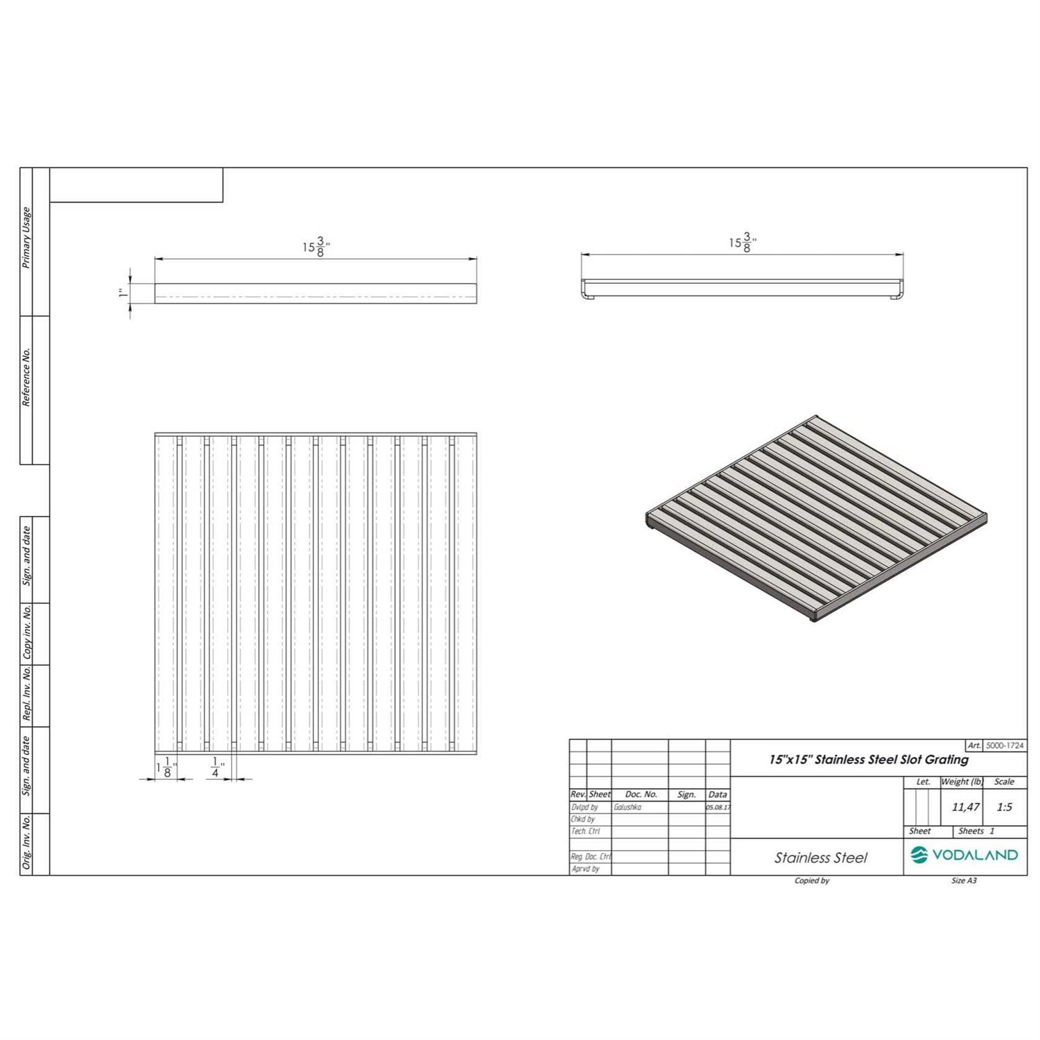 Vodaland 16x16 Catch Basin Stainless Steel ADA / Heel Proof Grate Package - Shop Hardware Tools Online Store