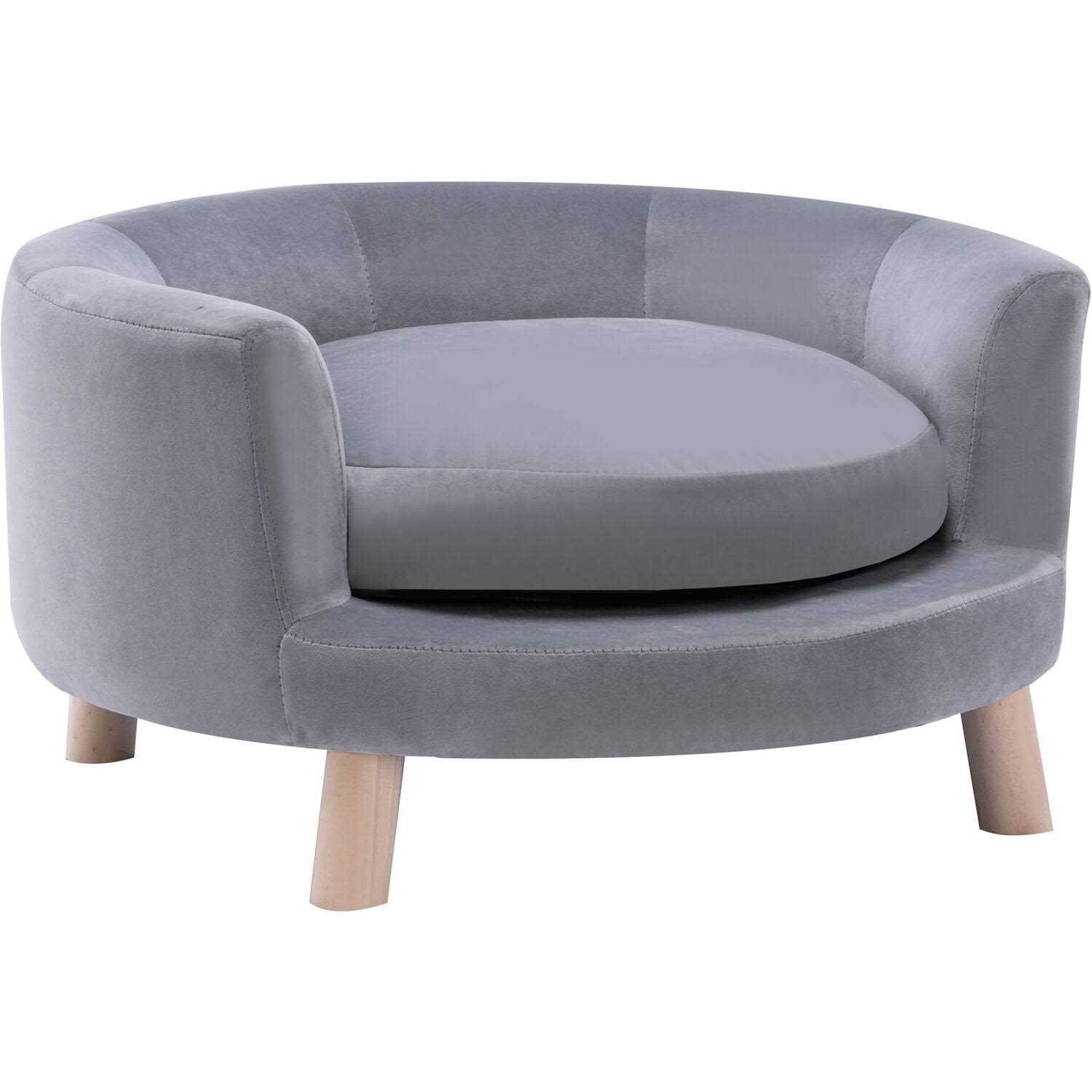 Critter Sitters 28-in. Elegant Faux-Velvet Circular Pet Bed for Small to Medium-Sized Dogs and Cats - Pet Supplies online store