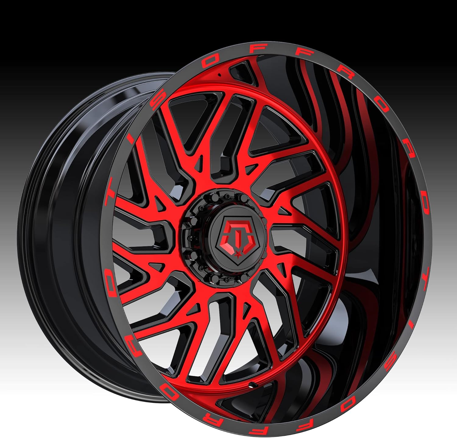 TIS 544MBR 20x12 6x135/6x5.5" -44mm Black/Red Wheel Rim 20" Inch