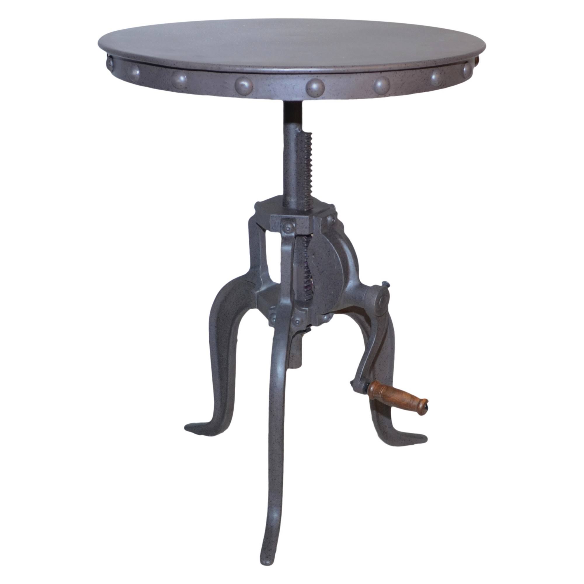Carolina Cottage Tanvi Adjustable Crank Accent End Table, Grey