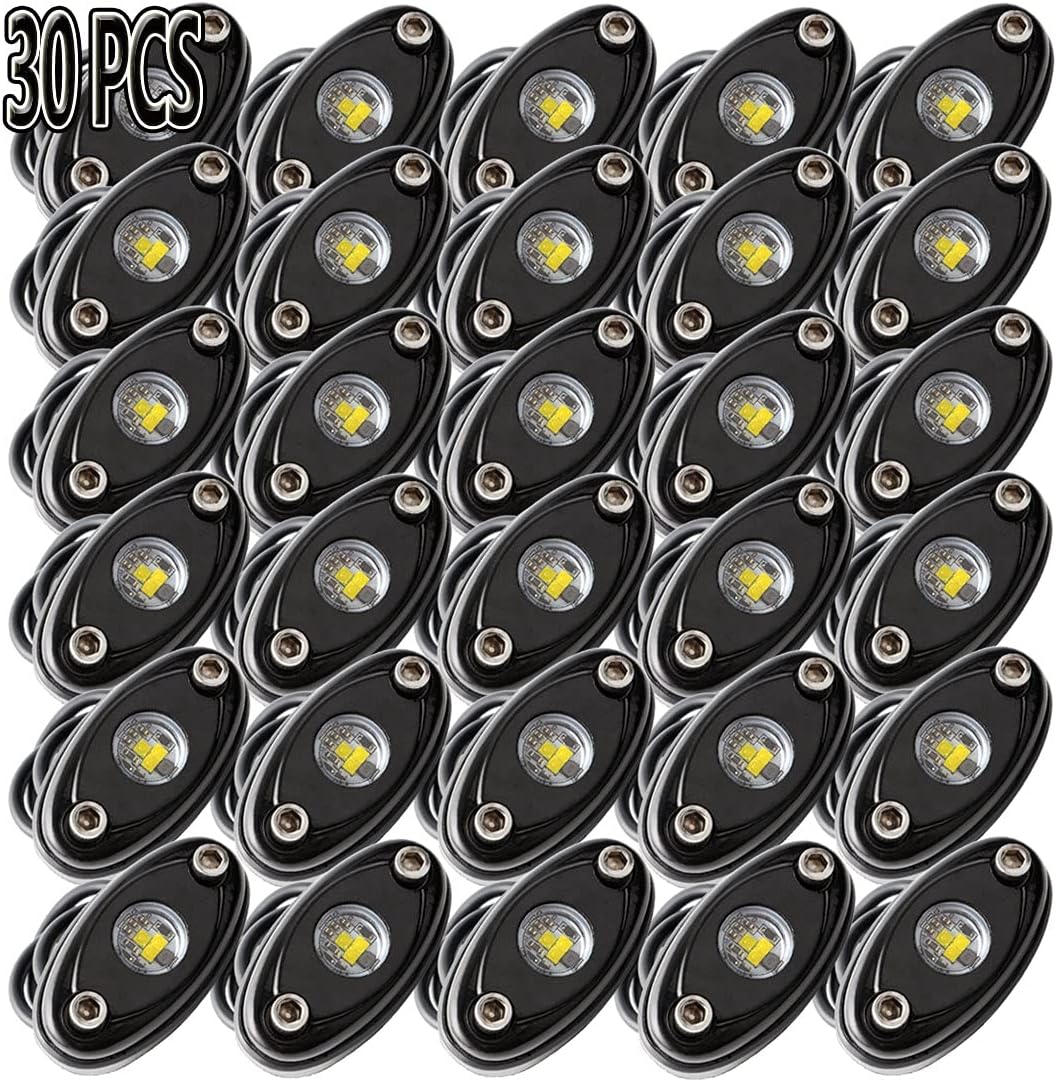 LEDMIRCY LED Rock Lights White 12PCS for Off Road Truck ZRZ Auto Car Boat ATV SUV Waterproof High Power Neon Trail Rig Lights Shockproof(Pack of 12,White)