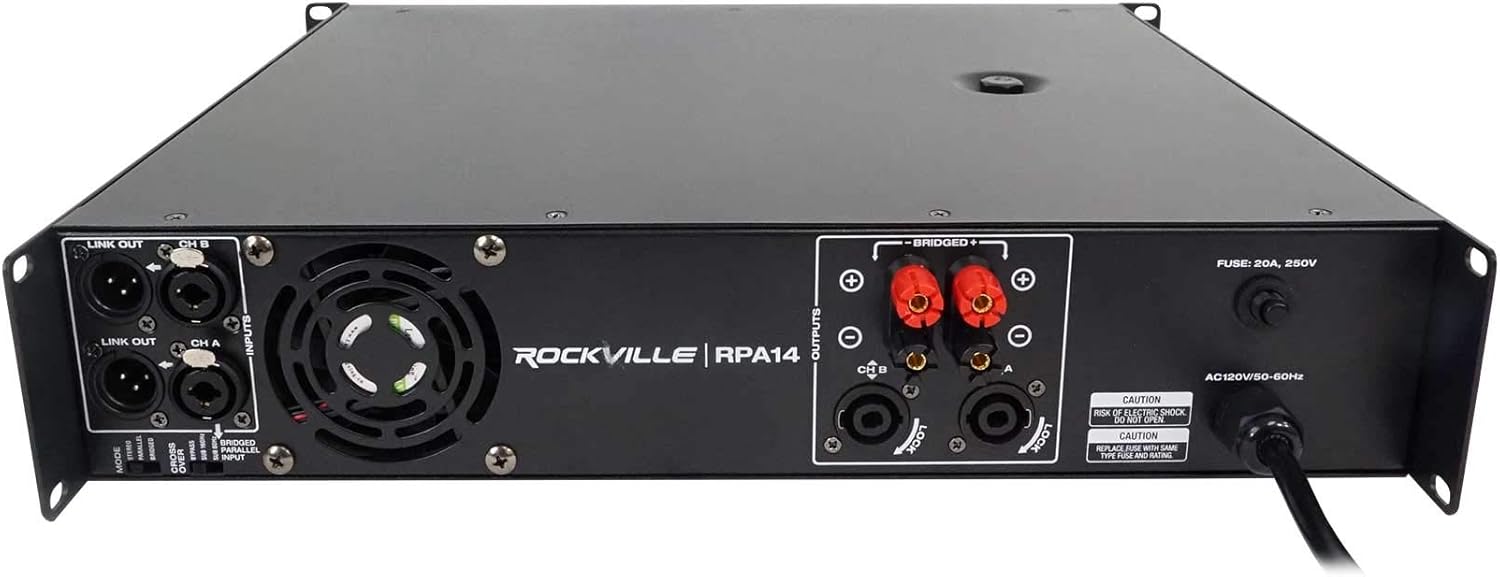 Rockville RPA14 7000 Watt Peak / 2000w RMS 2 Channel Power Amplifier Pro/DJ Amp
