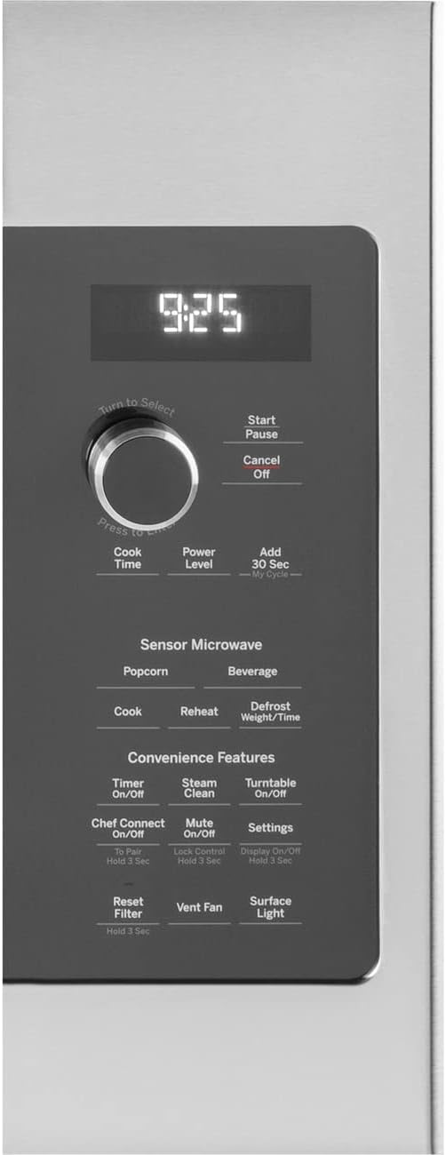 GE Profile 2.2 Cubic Feet 1000W Over-the-Range Sensor Microwave Oven with Extendable Slide-Out Vent and Sensor Controls, Stainless Steel