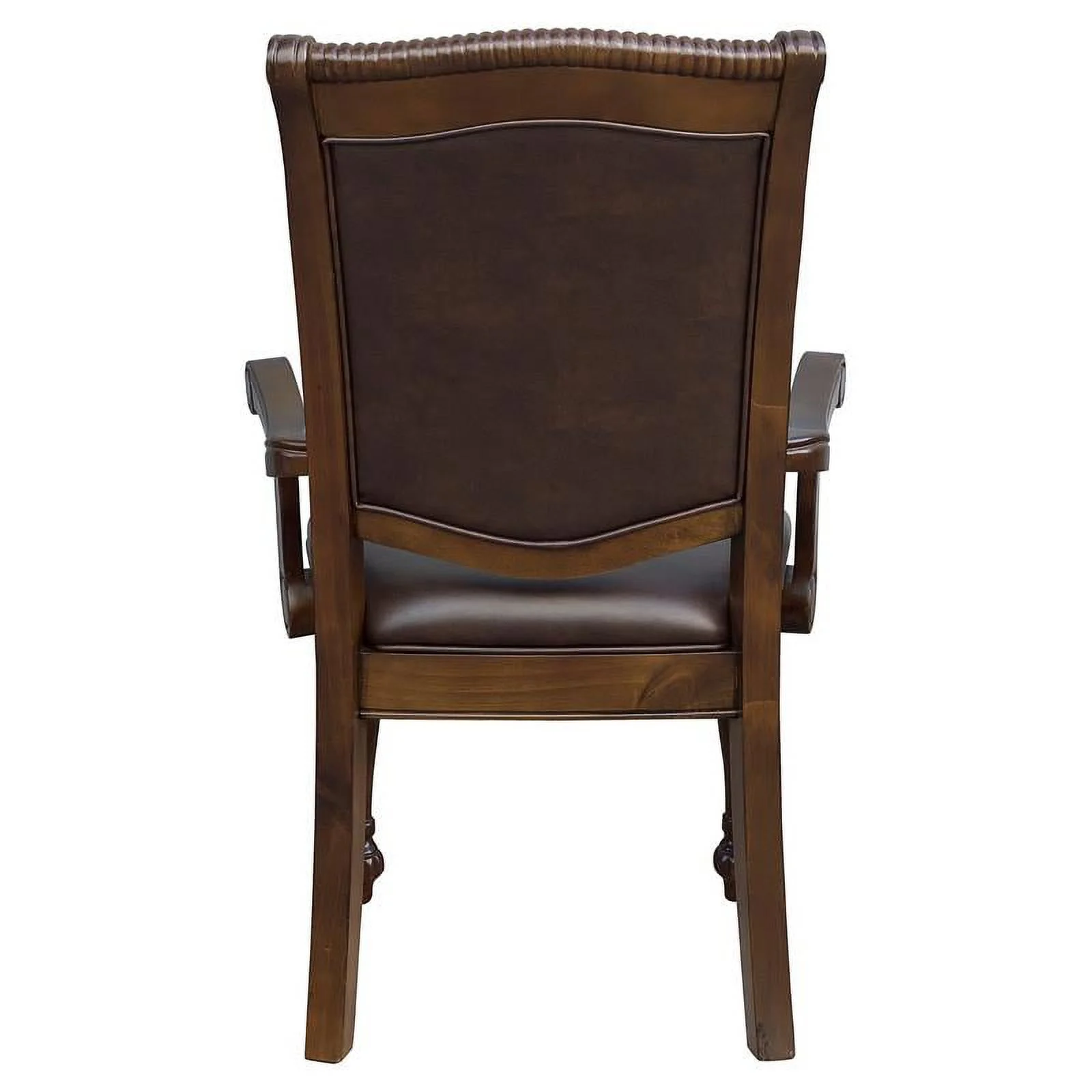 Pemberly Row 19.5" Traditional Wood Dining Arm Chair in Brown Cherry (Set of 2)