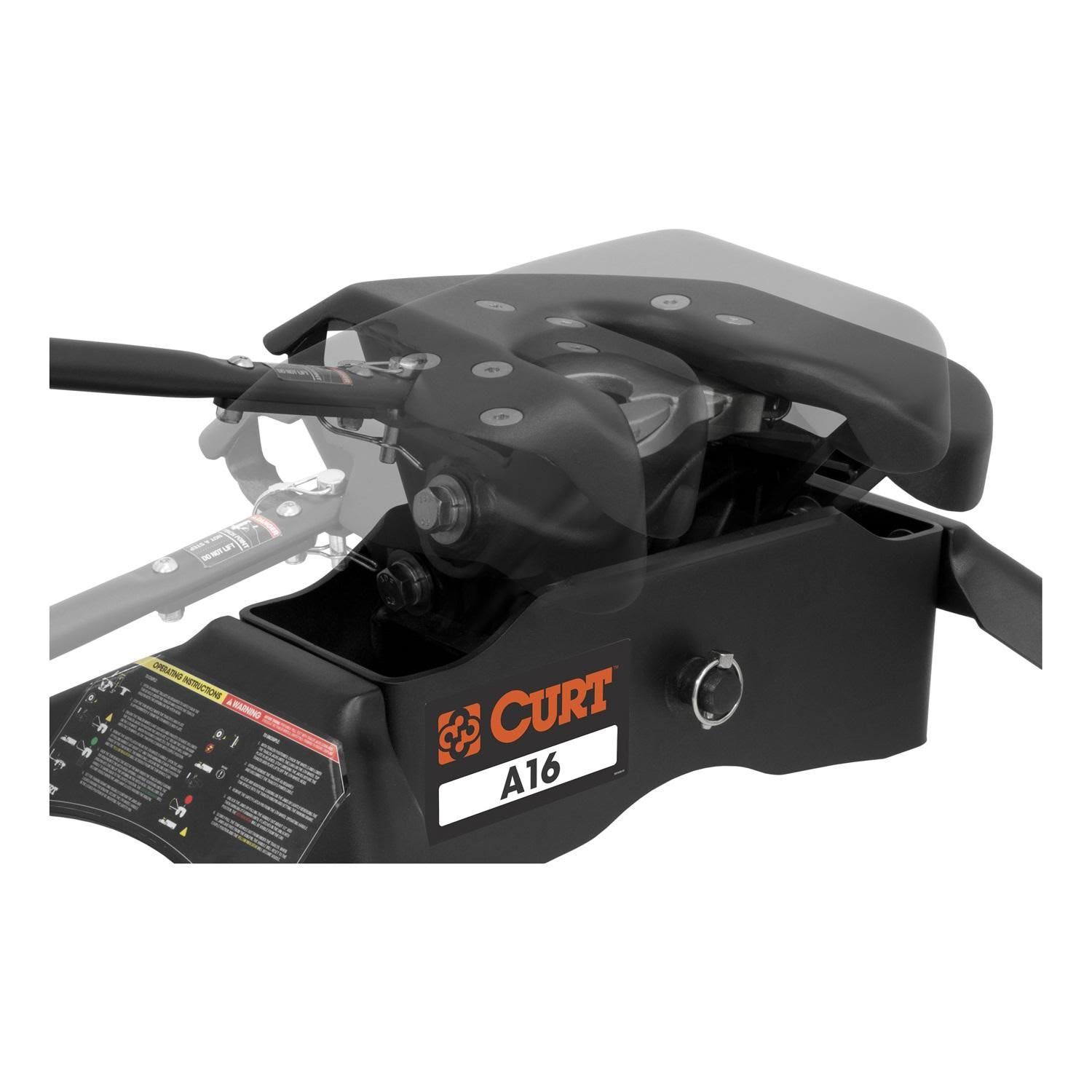 Curt 16621 A16 5th Wheel Hitch with Roller u0026 Rails