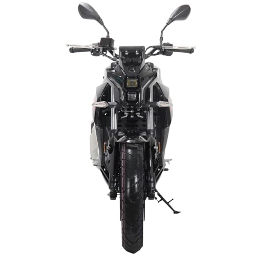 X-PRO Python 250 Electronic Fuel Injection Street Motorcycle with Manual Transmission, Electric Start! 17" Wheels! Assembled In Crate! (Black)