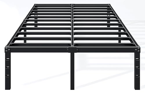 14 Inch Twin Bed Frame - Sturdy Platform Bed Frame Metal Bed Frame No Box Spring Needed Heavy Duty Twin Size Bed Frame Easy Assembly Strong Bearing Capacity, Under Bed Storage