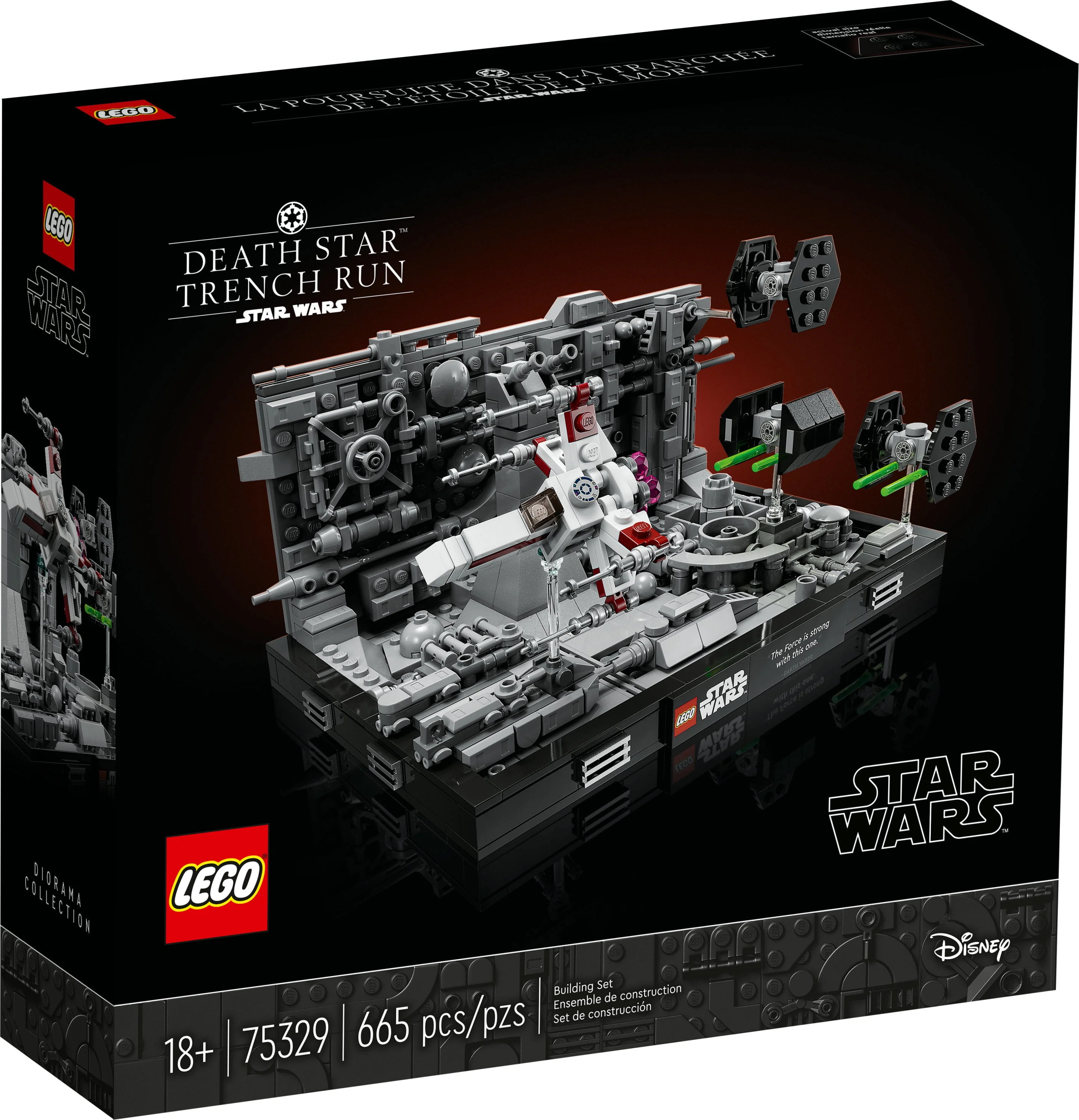 LEGO Star Wars Death Star Trench Run Diorama 75329 Set for Adults, Room Décor Memorabilia Gift with Darth Vader's TIE Advanced fighter