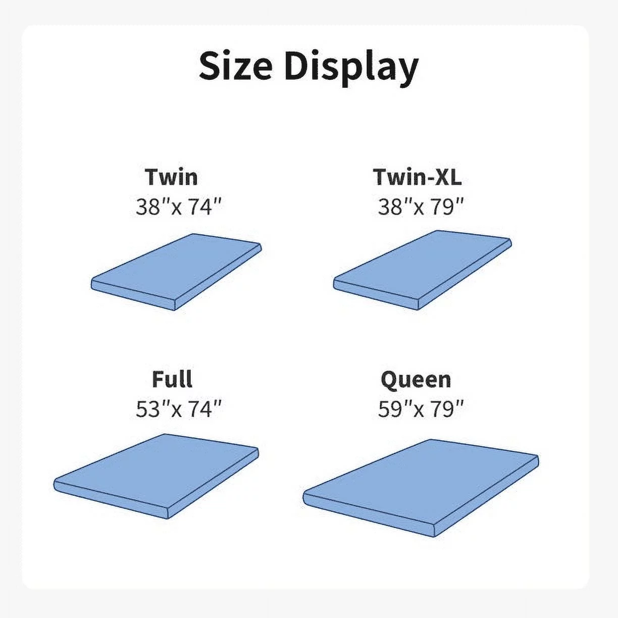 2 inch Non-Slip Design Gel Memory Foam Mattress Topper with Removable & Washable Cover for Cooling Sleep,Pressure Relief ,CertiPUR-US Certified - Full
