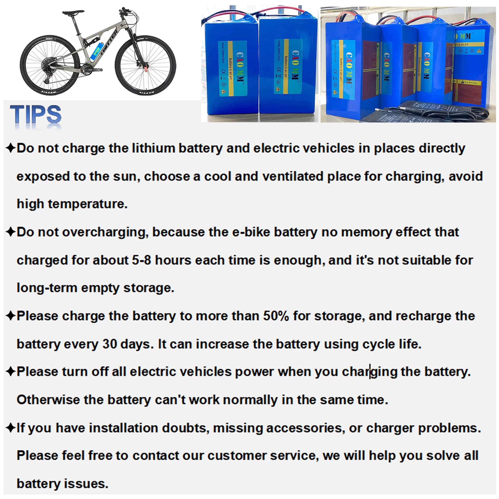 Ebike Battery 52V 30Ah Lithium Battery Anderson Plug 52V Battery with 5A Charger for 2000W Electric Tricycle Motor - Curated Treasures Market