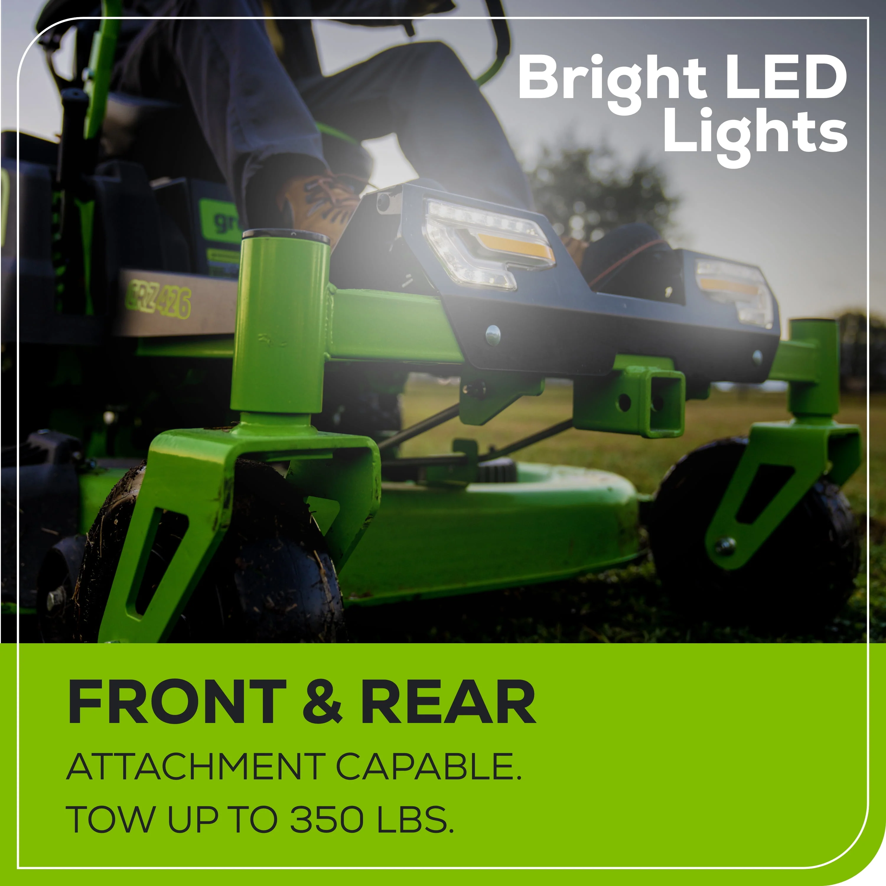 Greenworks 60V 42” Cordless Battery Crossover-Z Zero Turn Riding Lawn Mower with Six (6) 8Ah Batteries & Three (3) Dual Port Turbo Chargers 7409302