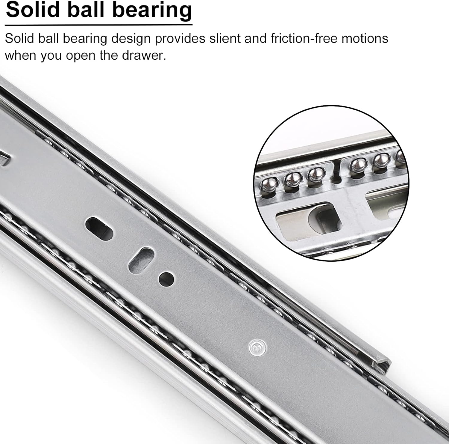 6 Pair DECORITEN 18 inch Soft Close Drawer Slide Full Extension, Ball Bearing Cabinet Hardware Rails with Rear Mounting Brackets, Side/Bottom Mount