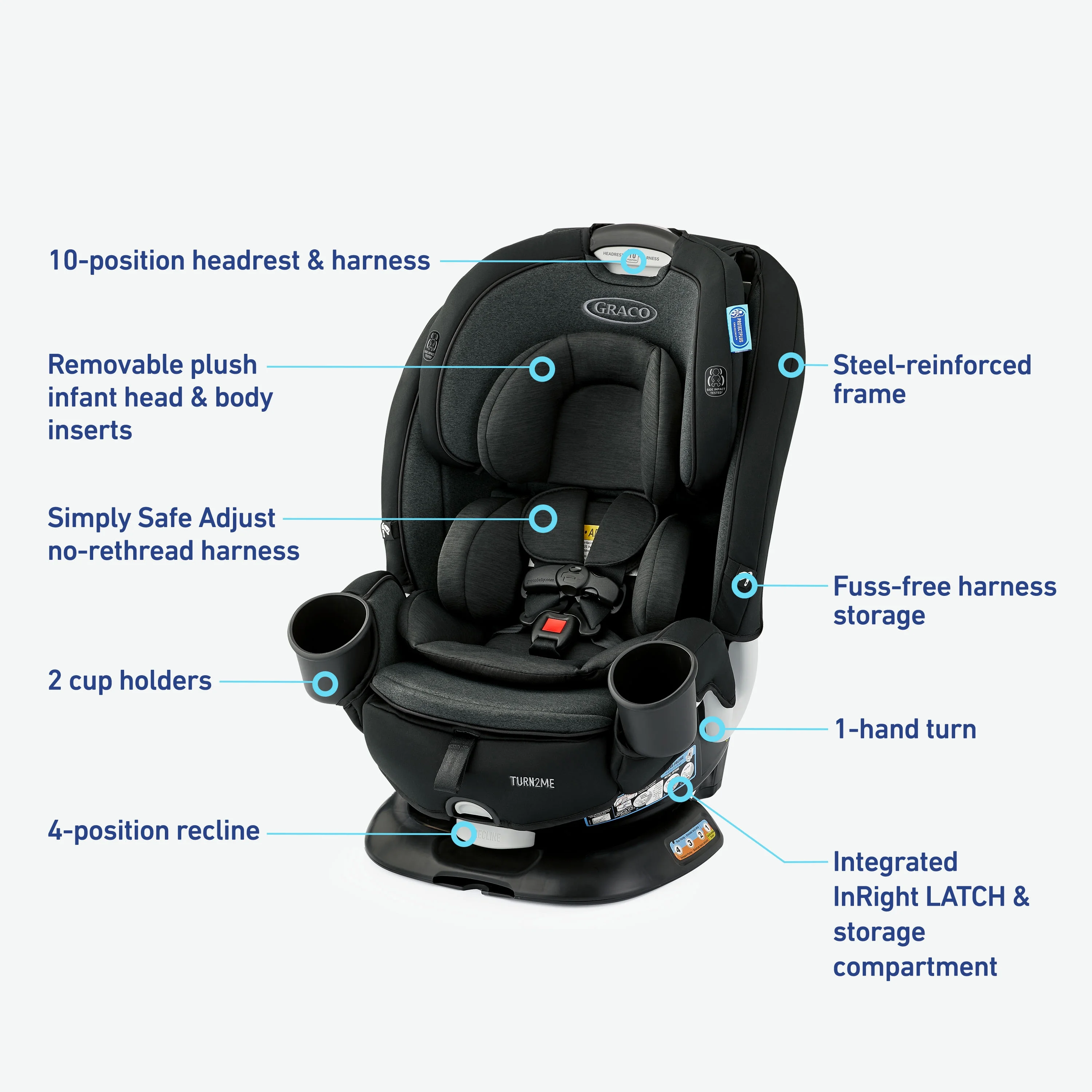Graco® Turn2Me™ 3-in-1 Rear- and Forward-Facing Car Seat, Cambridge