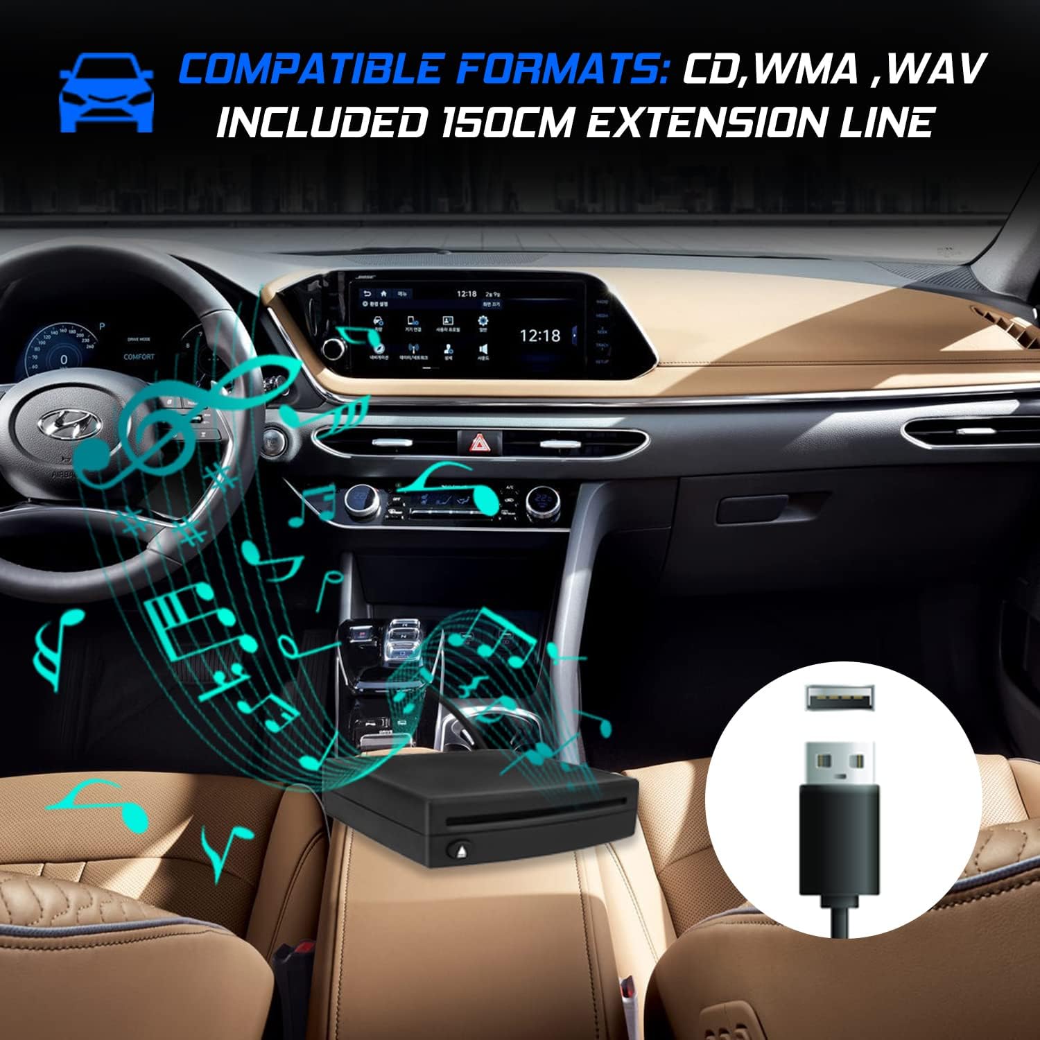 Citreal OE Integrated Vehicle CD Player for Car Via USB Radio Connection Portable CD Players with USB Connector Cable USBCDPLAY