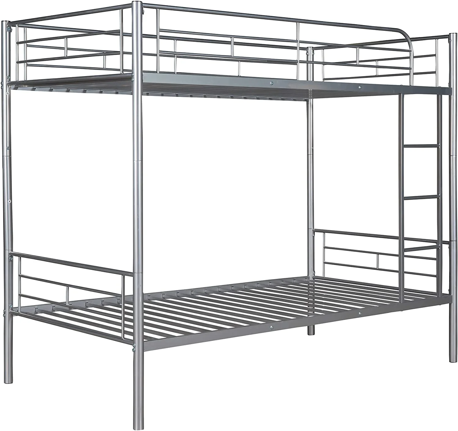 Twin Over Full Metal Bunk Bed, Full Size Bunkbed Frame with Ladder & Guardrail for Adults, Space-Saving Bedroom Funiture, No Box Spring Needed