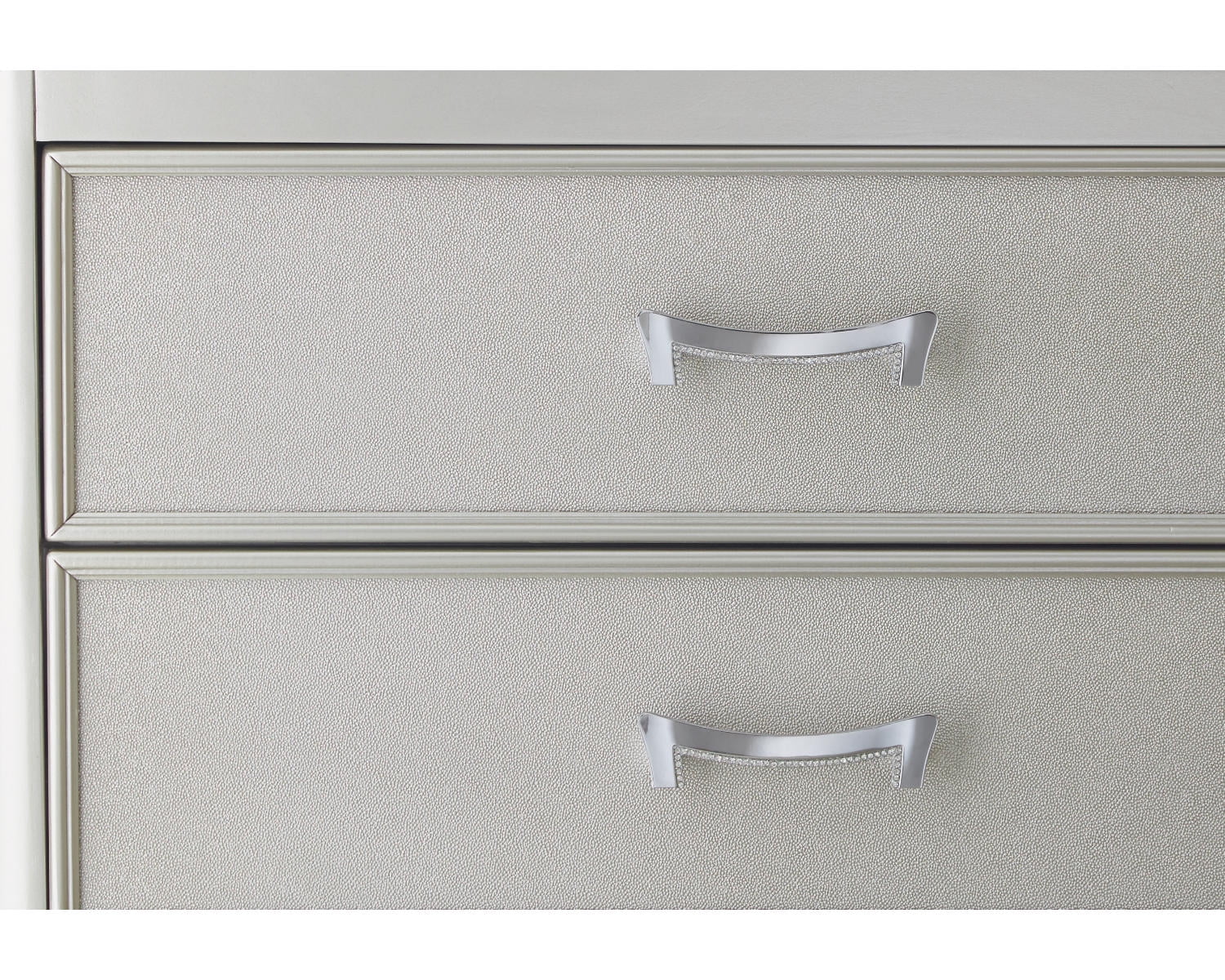 Signature Design by Ashley Traditional Coralayne 3 Drawer Nightstand, Silver