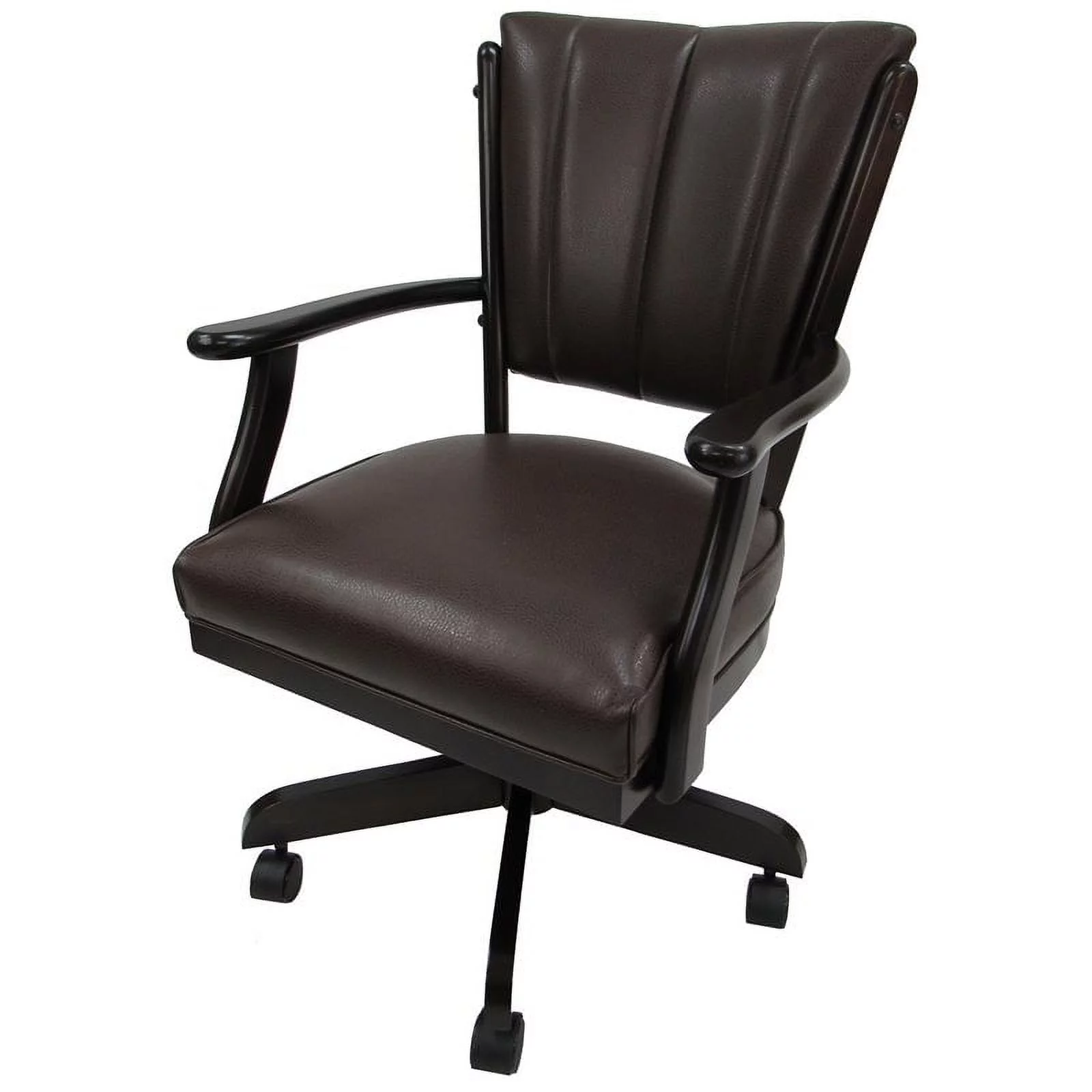 Swivel Wood Dining Caster Chair Classic on Wheels in Brown - Curated Treasures Market