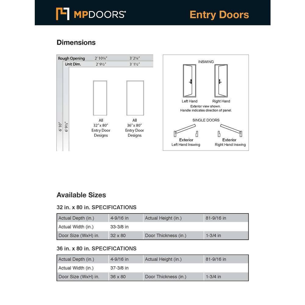 Mp Doors 36 in. x 80 in. Distinction Medium Oak Right-Hand Inswing 3/4 Oval Lite Decorative Fiberglass Prehung Front Door