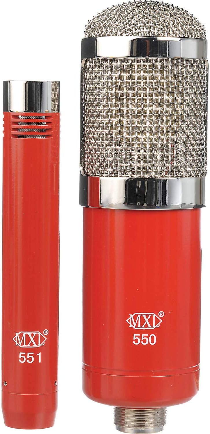 Focusrite Scarlett 2i2 3rd Gen 2-in, 2-out USB Audio Interface with MXL 550/551 Mic Ensemble (Red), Headphones, Pop Filter, Headphone Holder, Mic Stand & 2x XLR Cable Bundle
