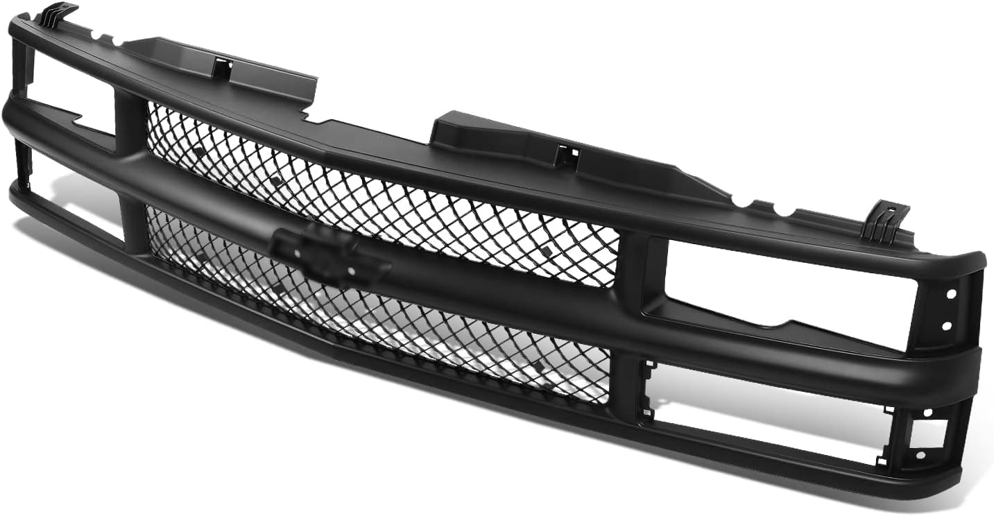 Compatible with Chevy C10 C/K-Series Black Meshed ABS Plastic Front Bumper Grille