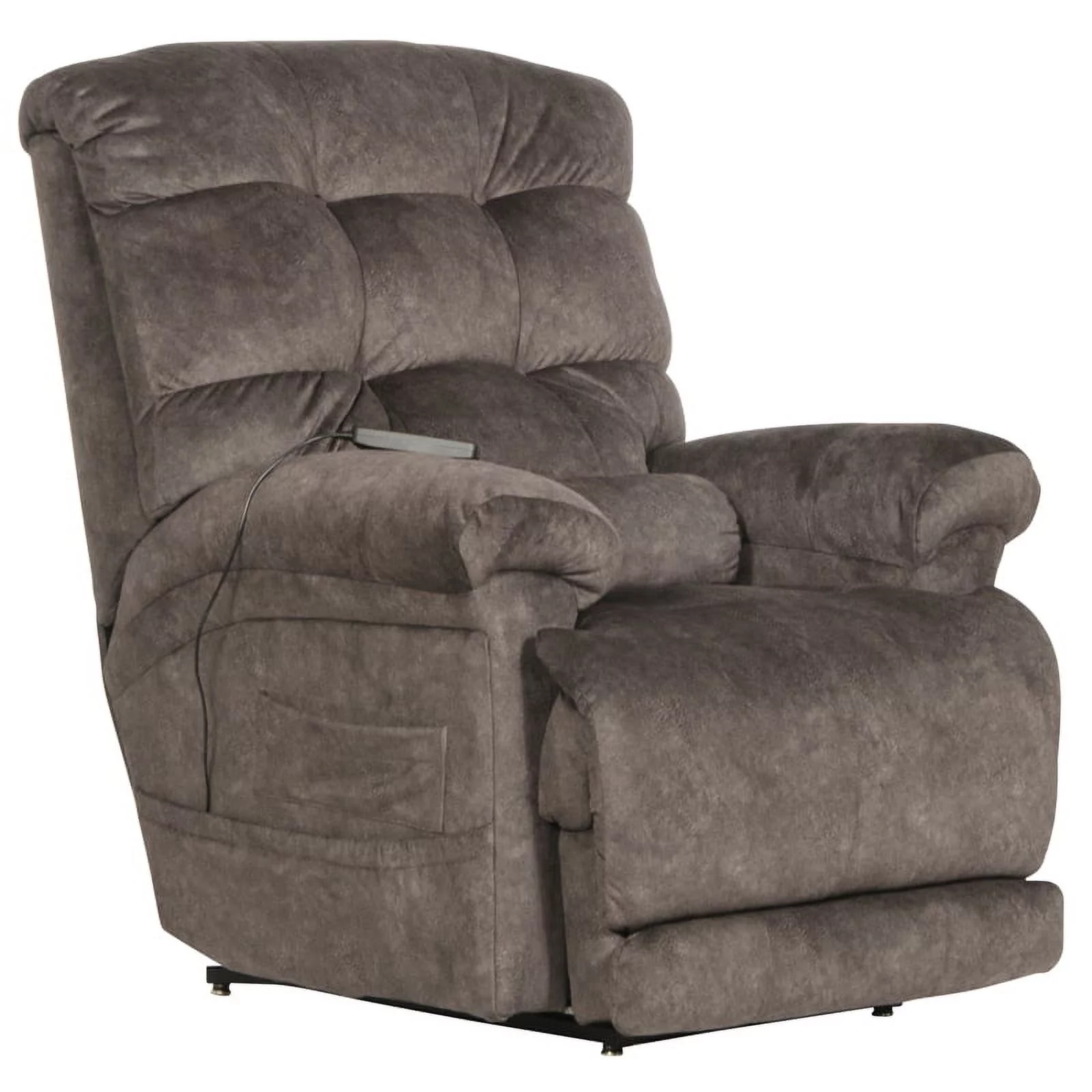 Catnapper Release Power Lift Recliner with Zero Gravity Recline in Gray Fabric