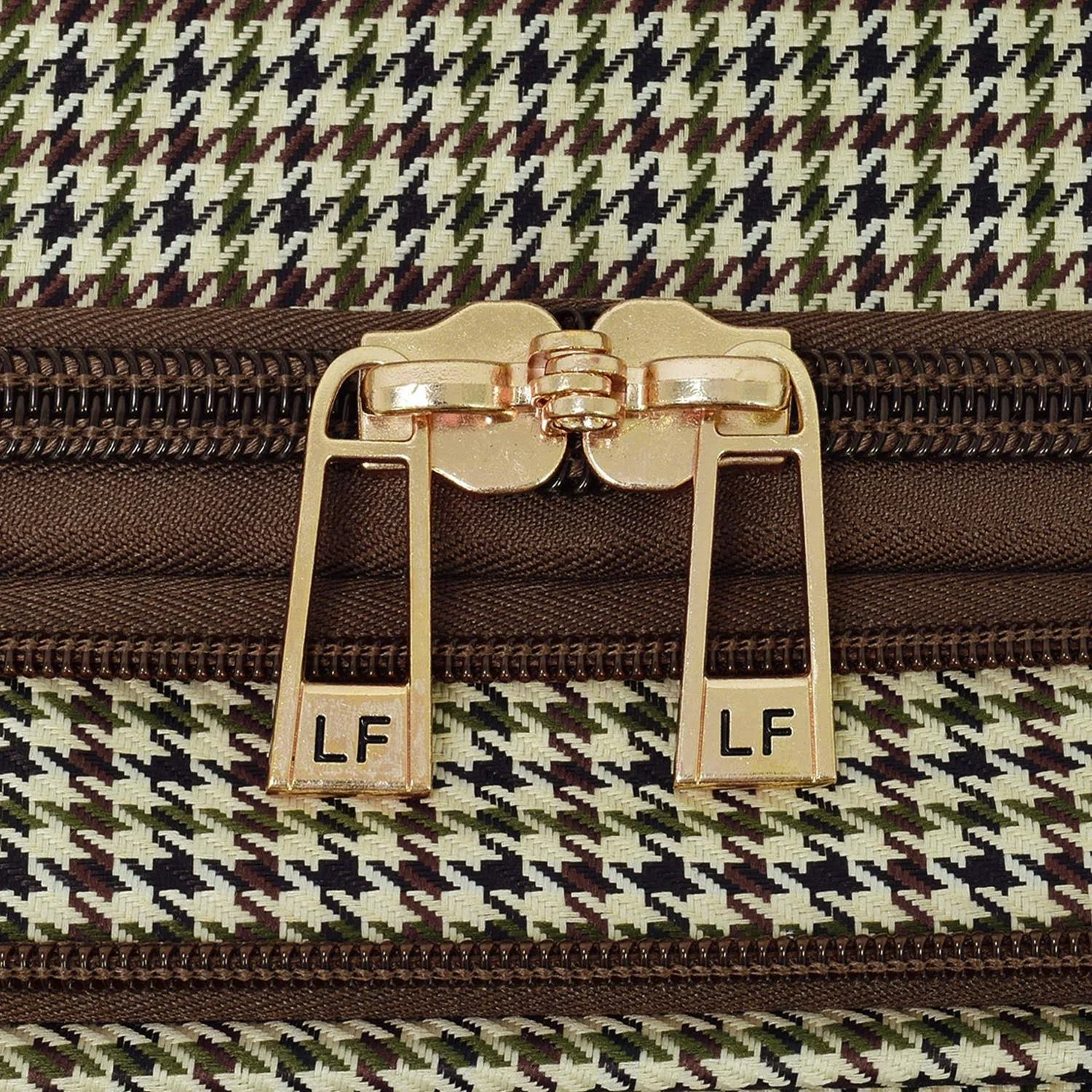London Fog Cambridge Ii 8-Wheel Under The Seat Bag - Olive Houndstooth - 15 In.